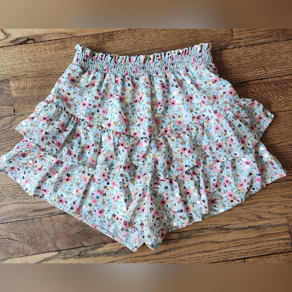 Free The Roses Women's Floral Ruffle Shorts - Size Small - Picture 3 of 8